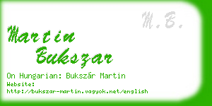 martin bukszar business card
