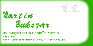 martin bukszar business card